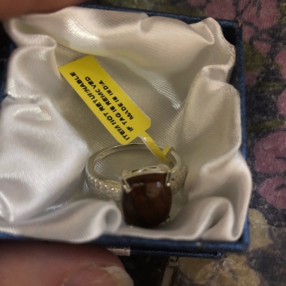 Size 9 Coffee Obsidian Ring in Sterling Silver - Picture 2 of 3